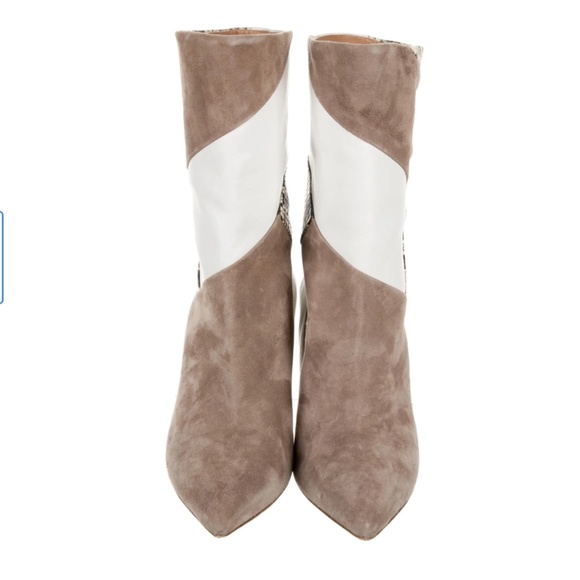 AQUAZZURA Embossed Snakeskin Leather Boots - Picture 2 of 4